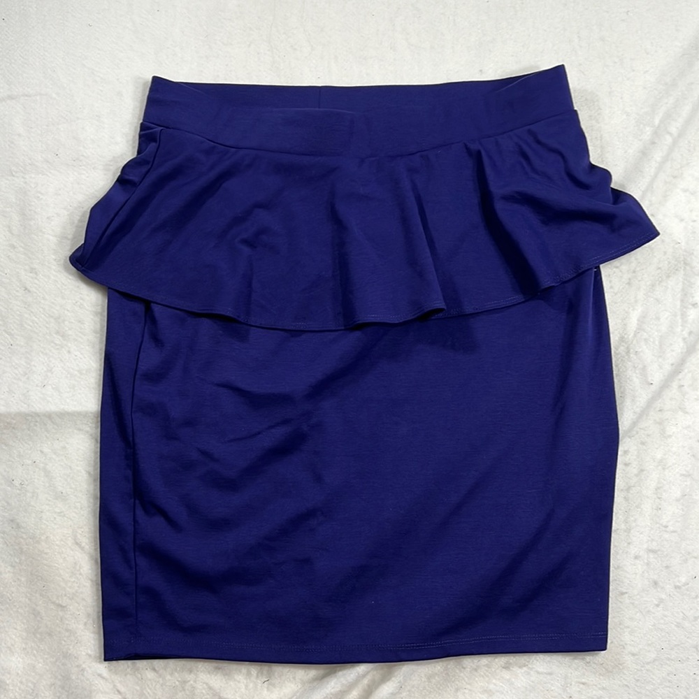 NWT Mossimo Refined Pencil Skirt Ruffles Pull On Purple Womens Size XXL